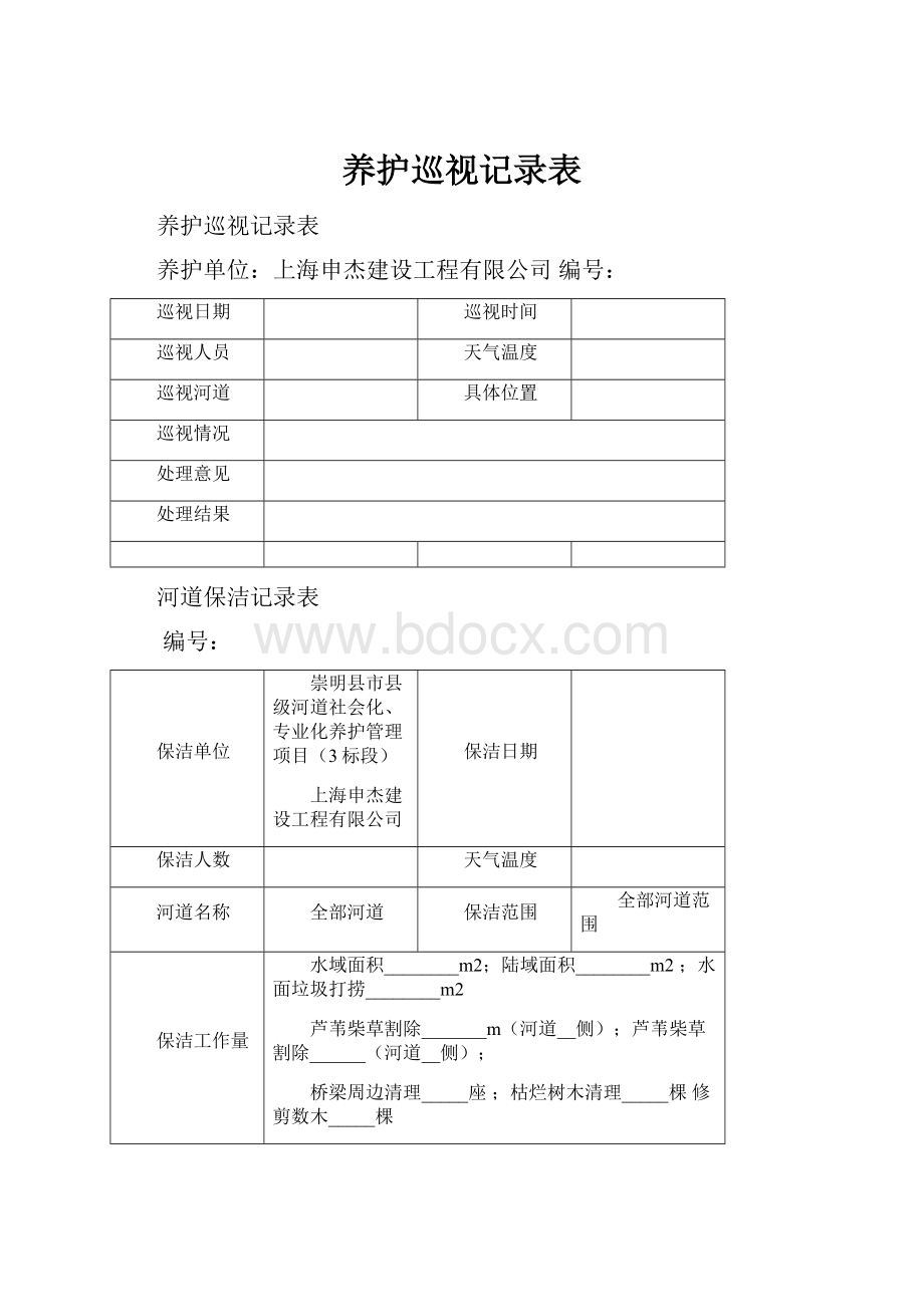 养护巡视记录表.docx_第1页