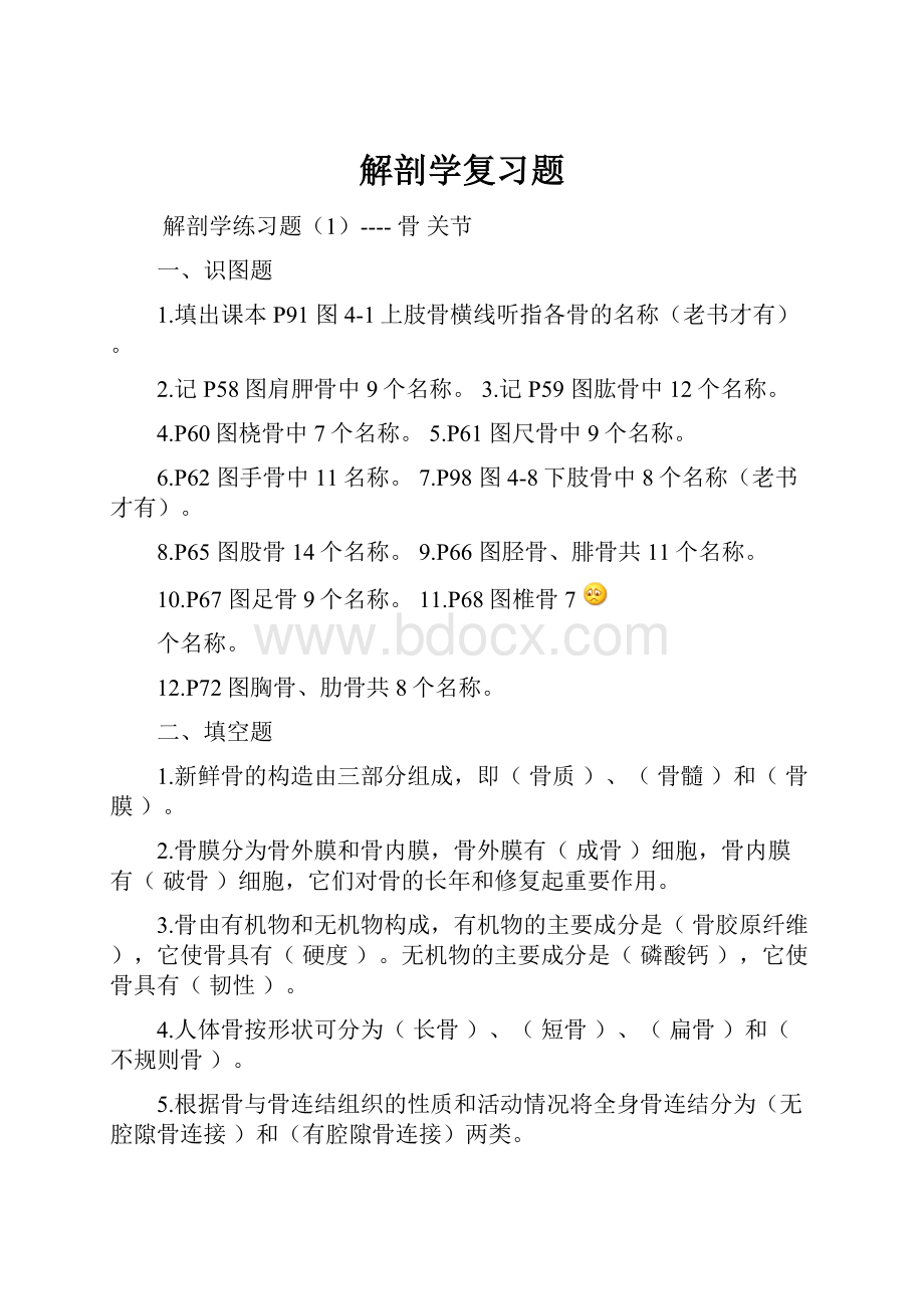 解剖学复习题.docx