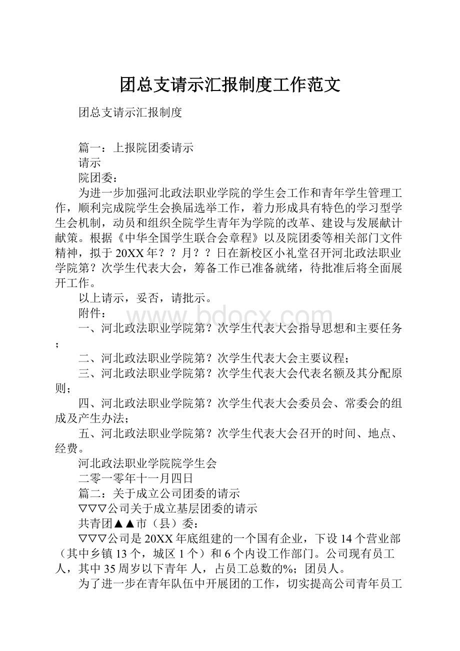 团总支请示汇报制度工作范文.docx