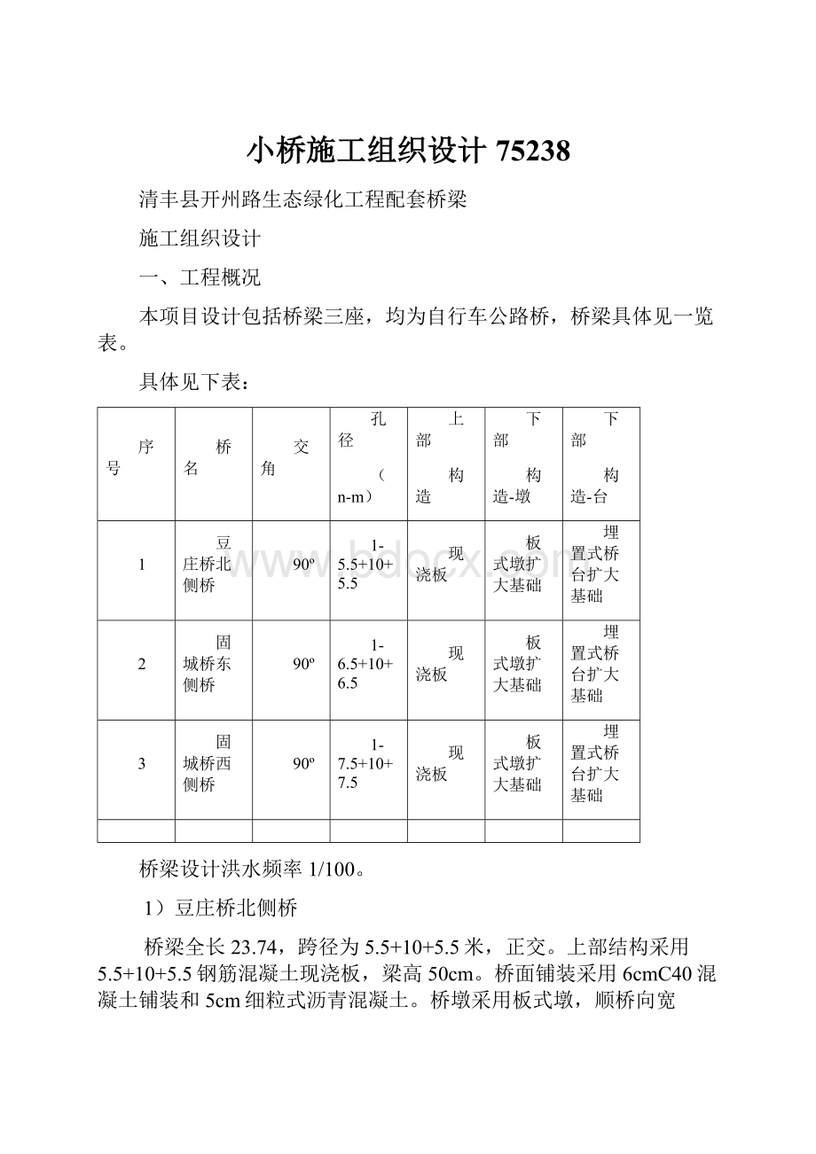 小桥施工组织设计75238.docx