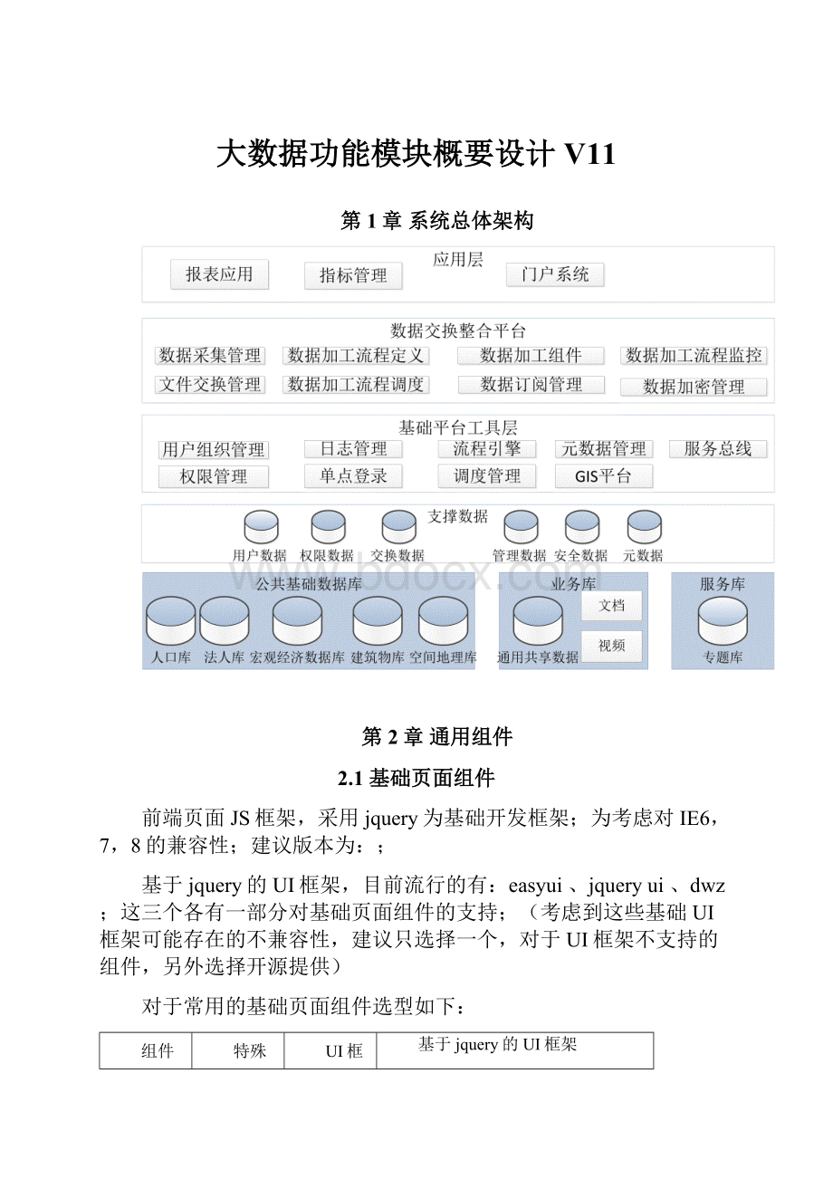 大数据功能模块概要设计V11.docx_第1页