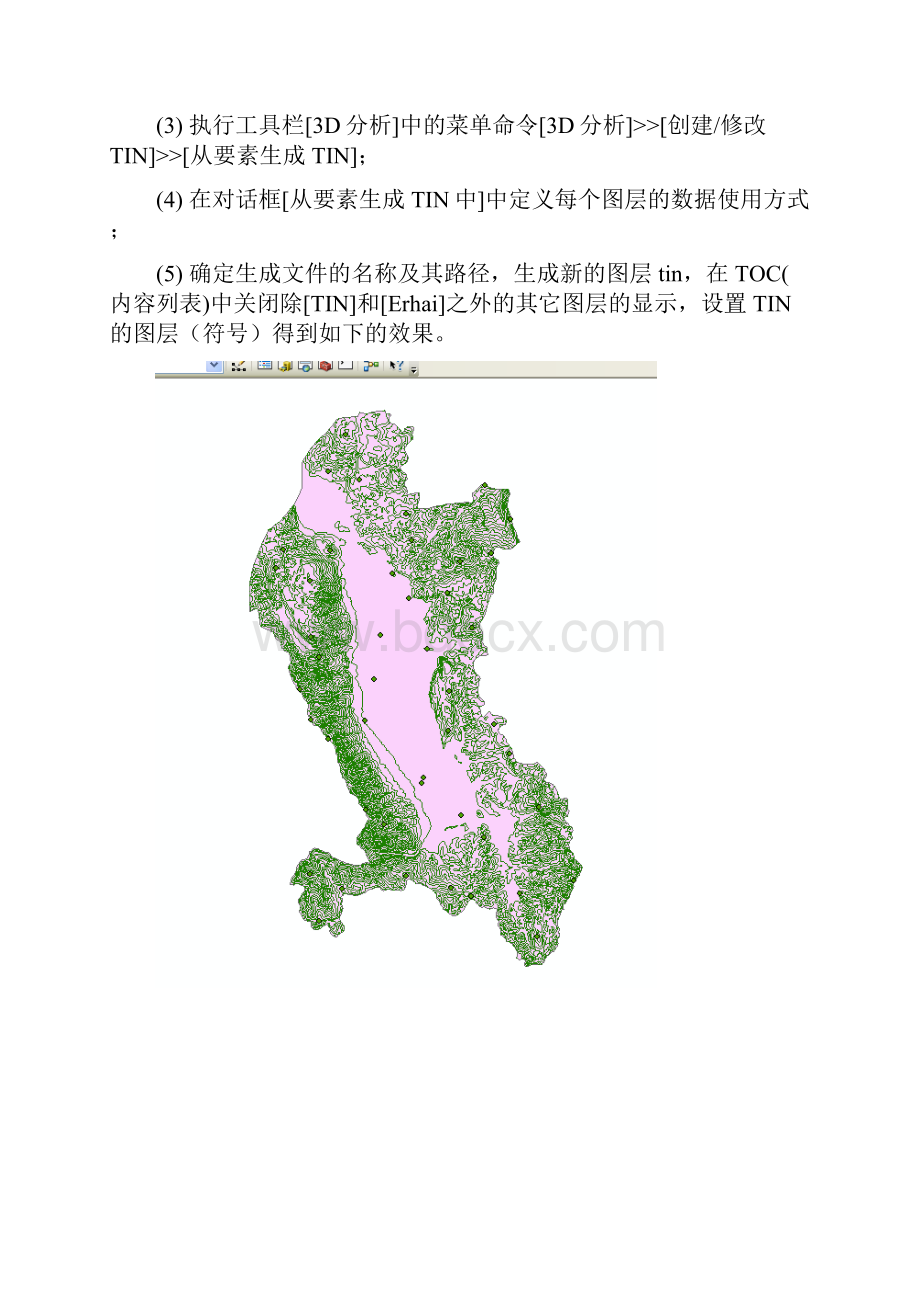 ArcGIS地形分析TIN及DEM的生成及应用实验报告文档格式.docx_第2页