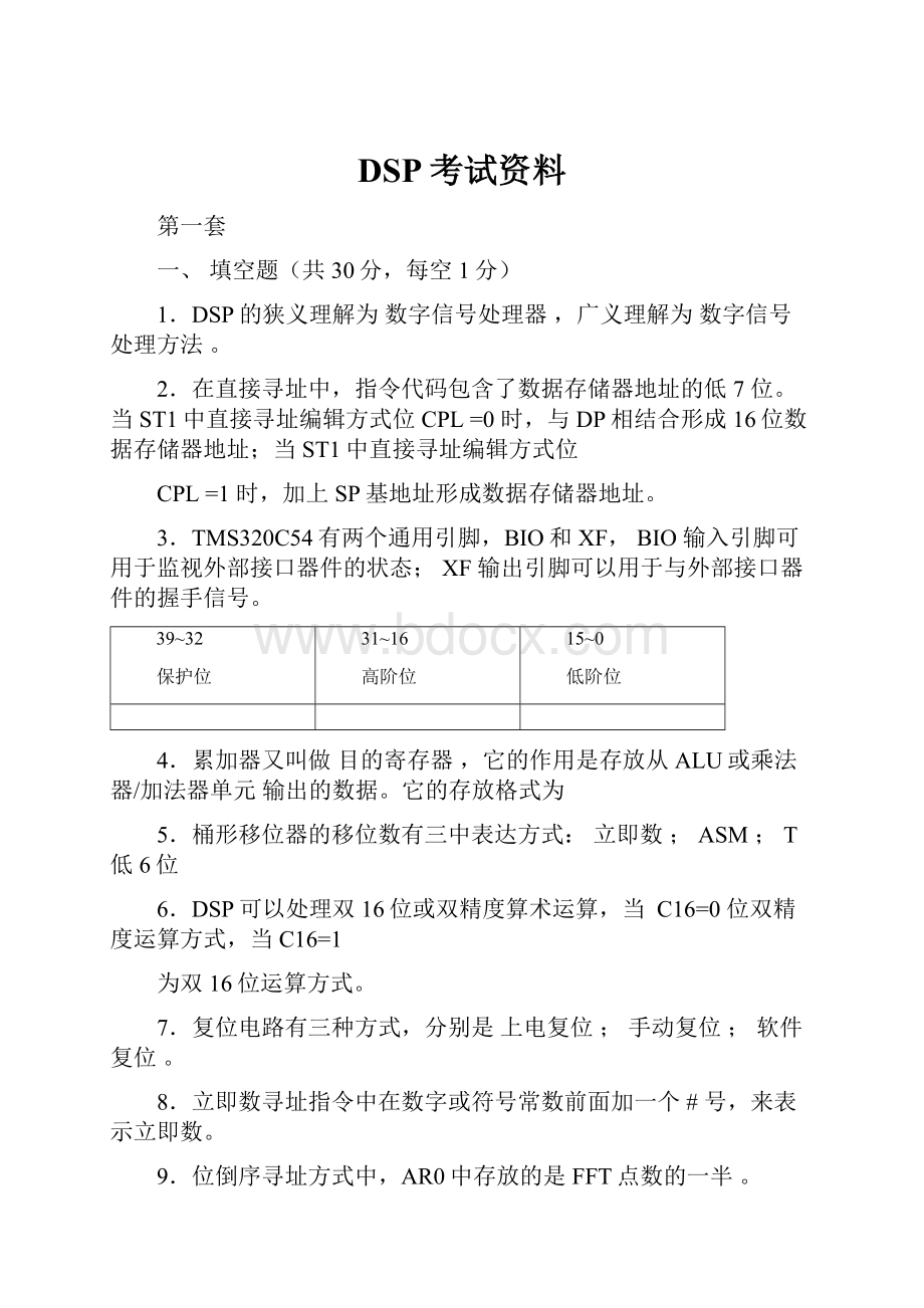 DSP考试资料文档格式.docx_第1页