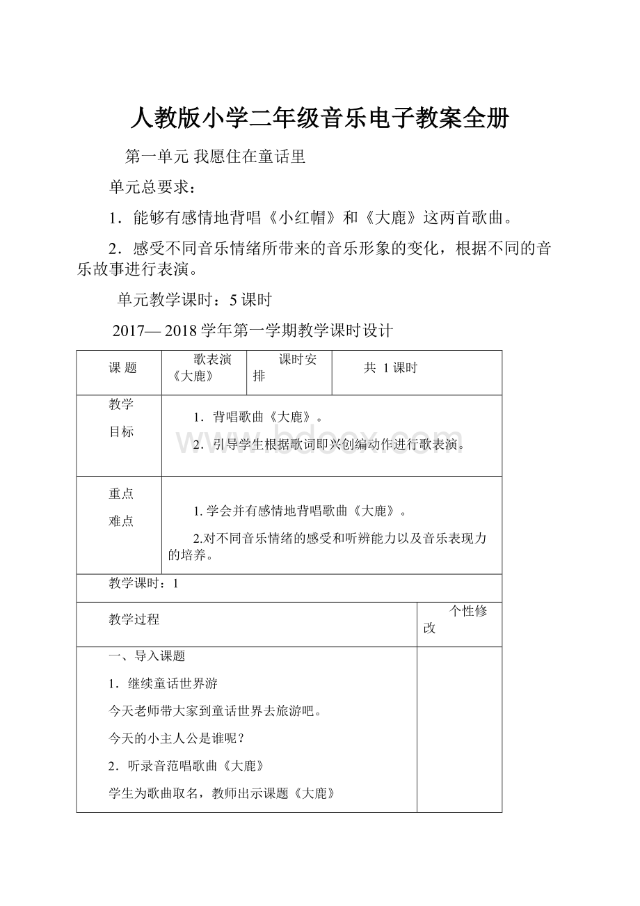 人教版小学二年级音乐电子教案全册.docx_第1页