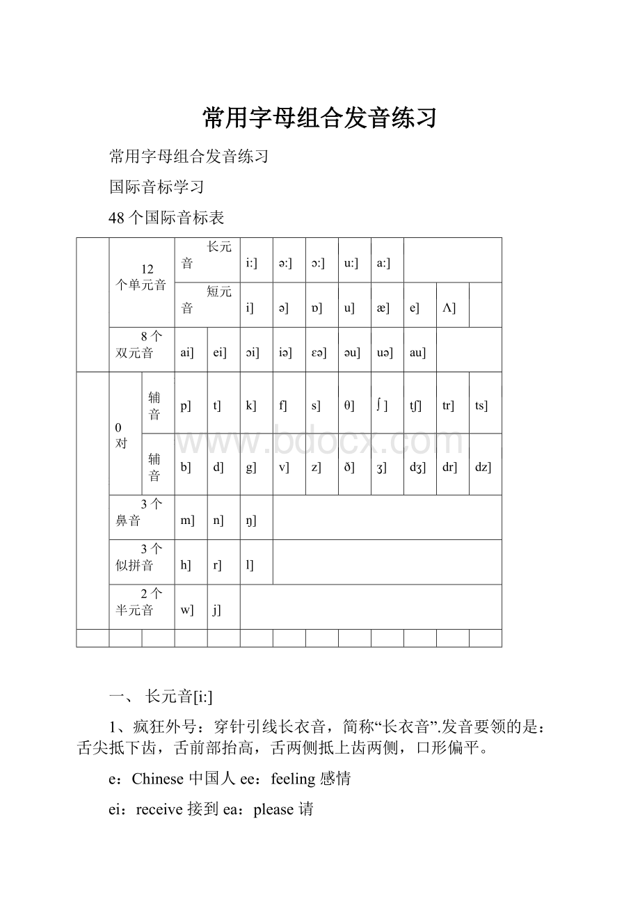 常用字母组合发音练习.docx_第1页