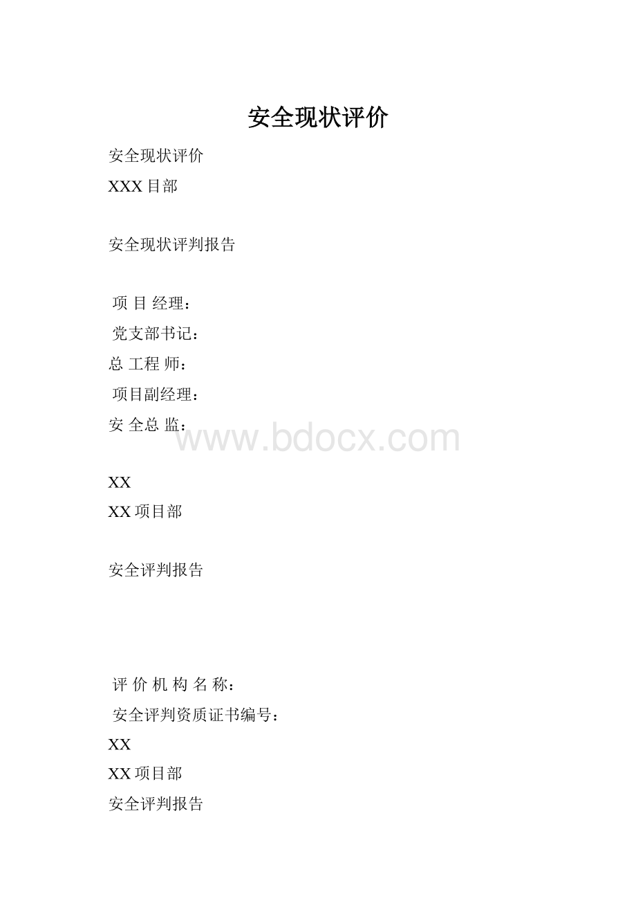 安全现状评价文档格式.docx