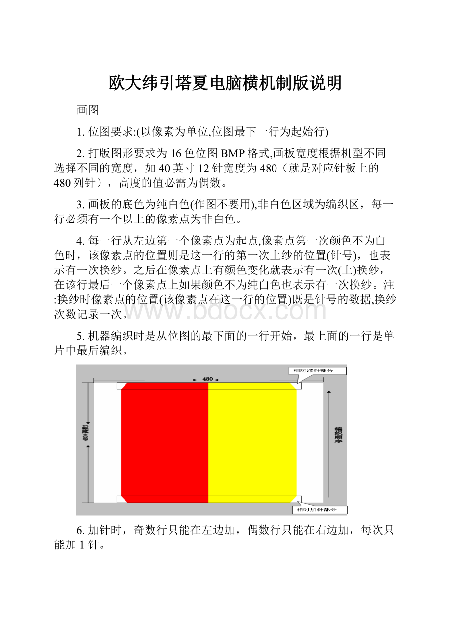 欧大纬引塔夏电脑横机制版说明Word文档下载推荐.docx