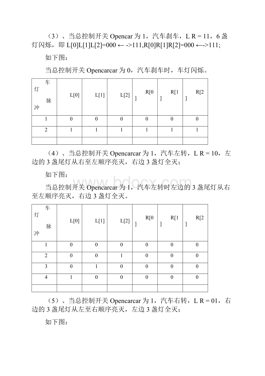 有关汽车尾灯的完整数字逻辑课程设计报告.docx_第3页