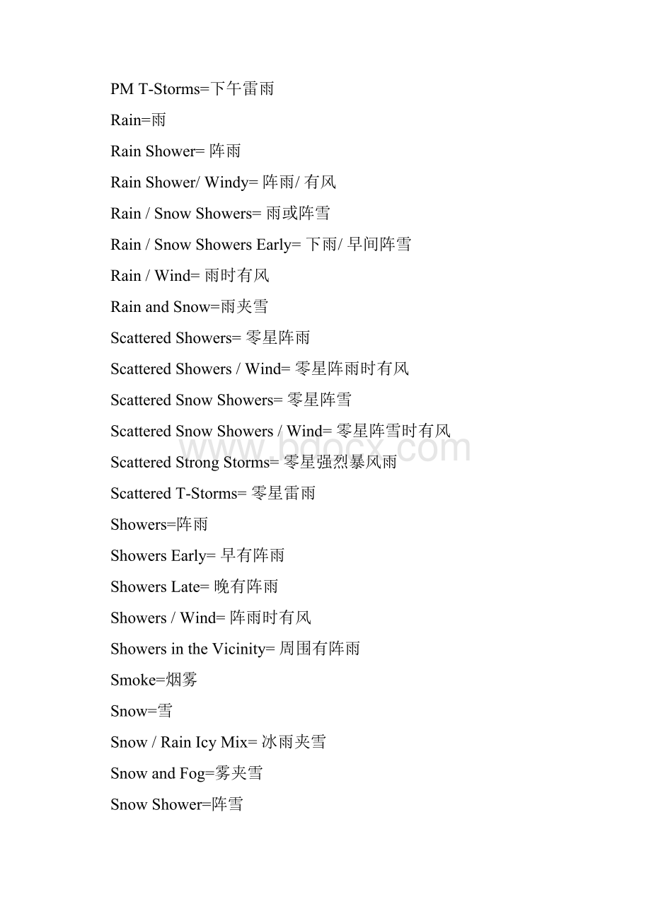 关于天气地英语词汇以与关于天气地句型大全Word文档下载推荐.docx_第3页