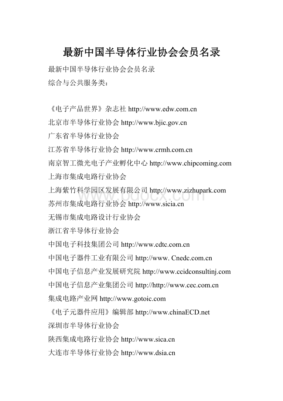 最新中国半导体行业协会会员名录.docx