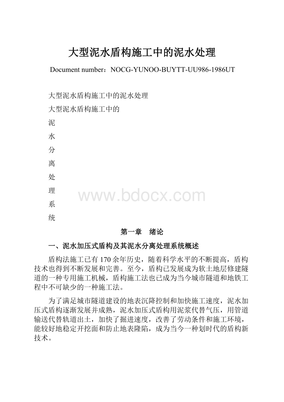 大型泥水盾构施工中的泥水处理Word格式文档下载.docx