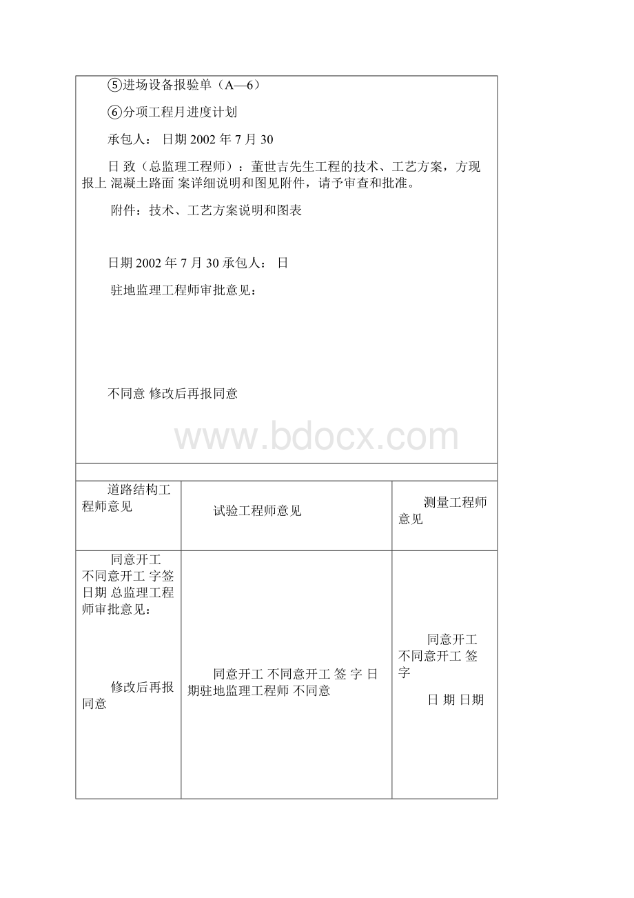 混凝土路面开工报告.docx_第2页