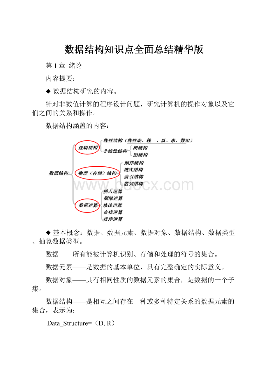 数据结构知识点全面总结精华版Word下载.docx_第1页