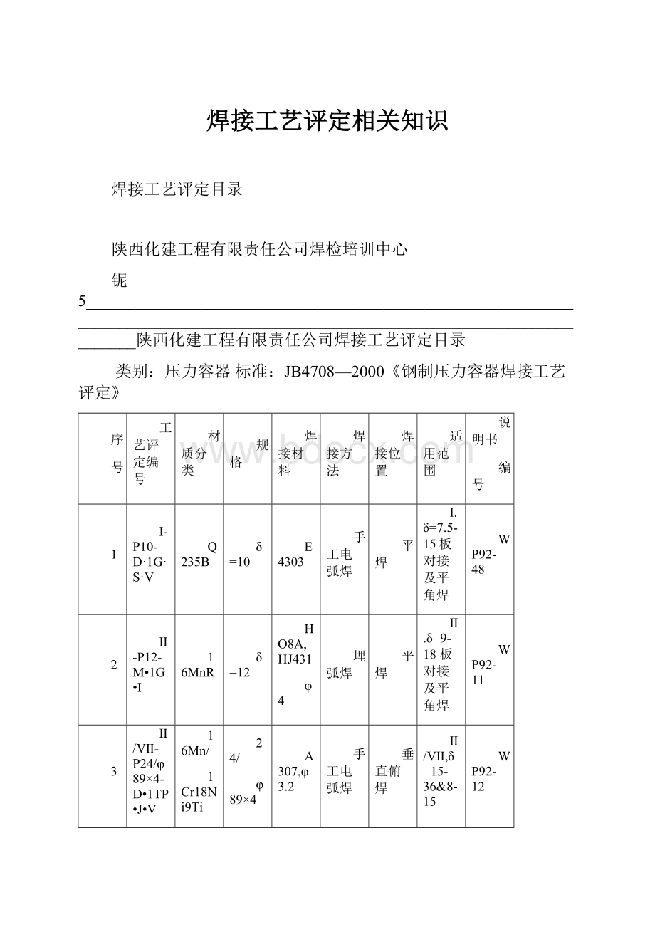 焊接工艺评定相关知识文档格式.docx