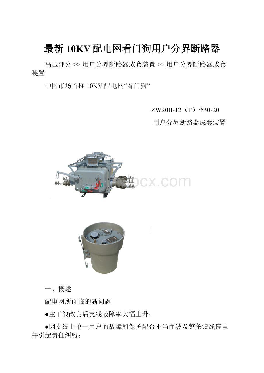 最新10KV配电网看门狗用户分界断路器Word格式文档下载.docx_第1页