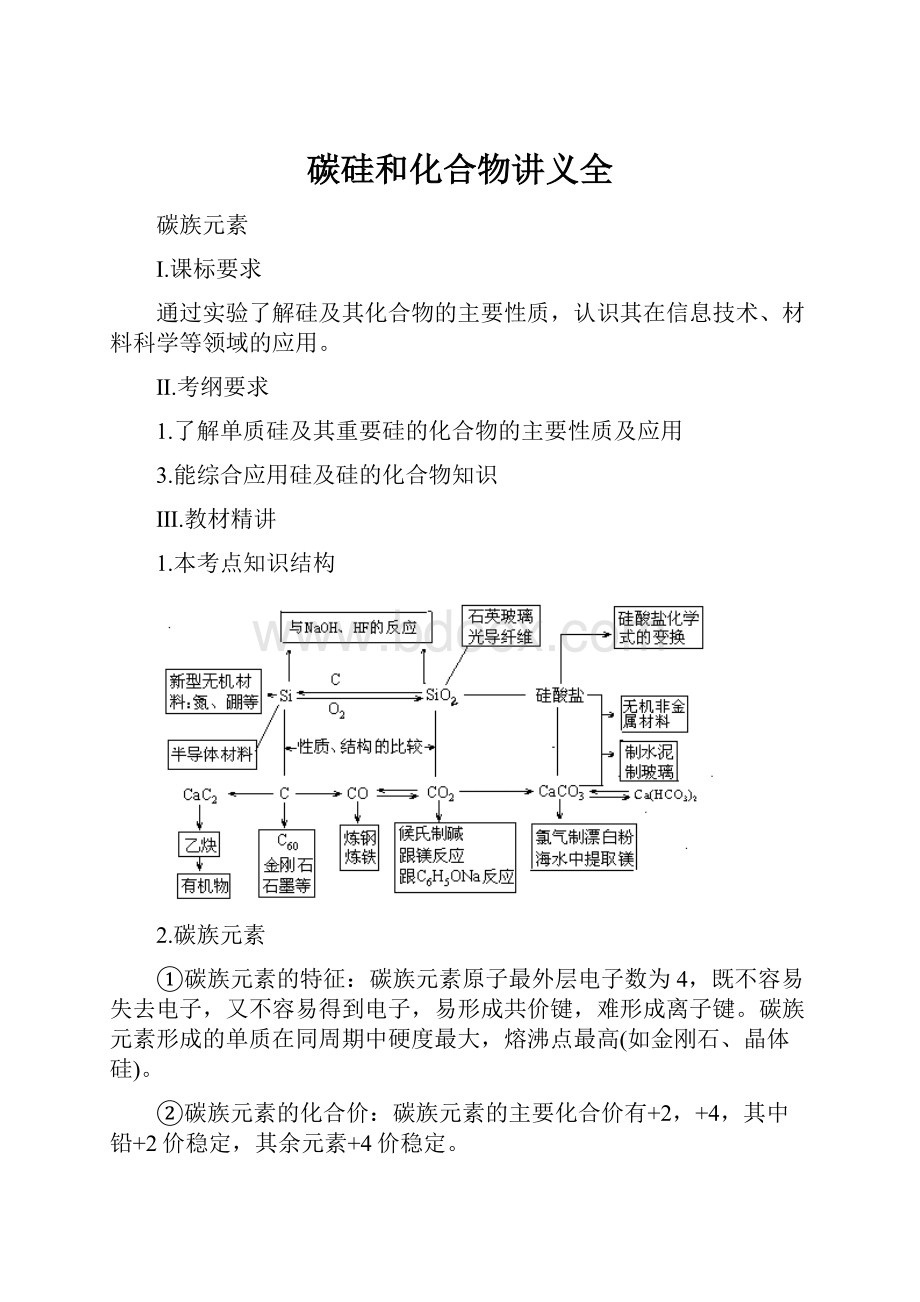 碳硅和化合物讲义全.docx