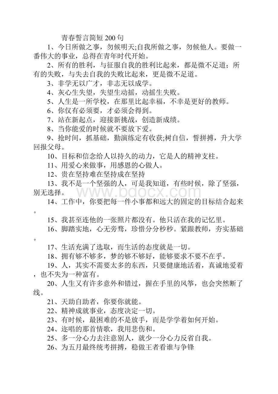 青春誓言简短Word文档下载推荐.docx_第2页