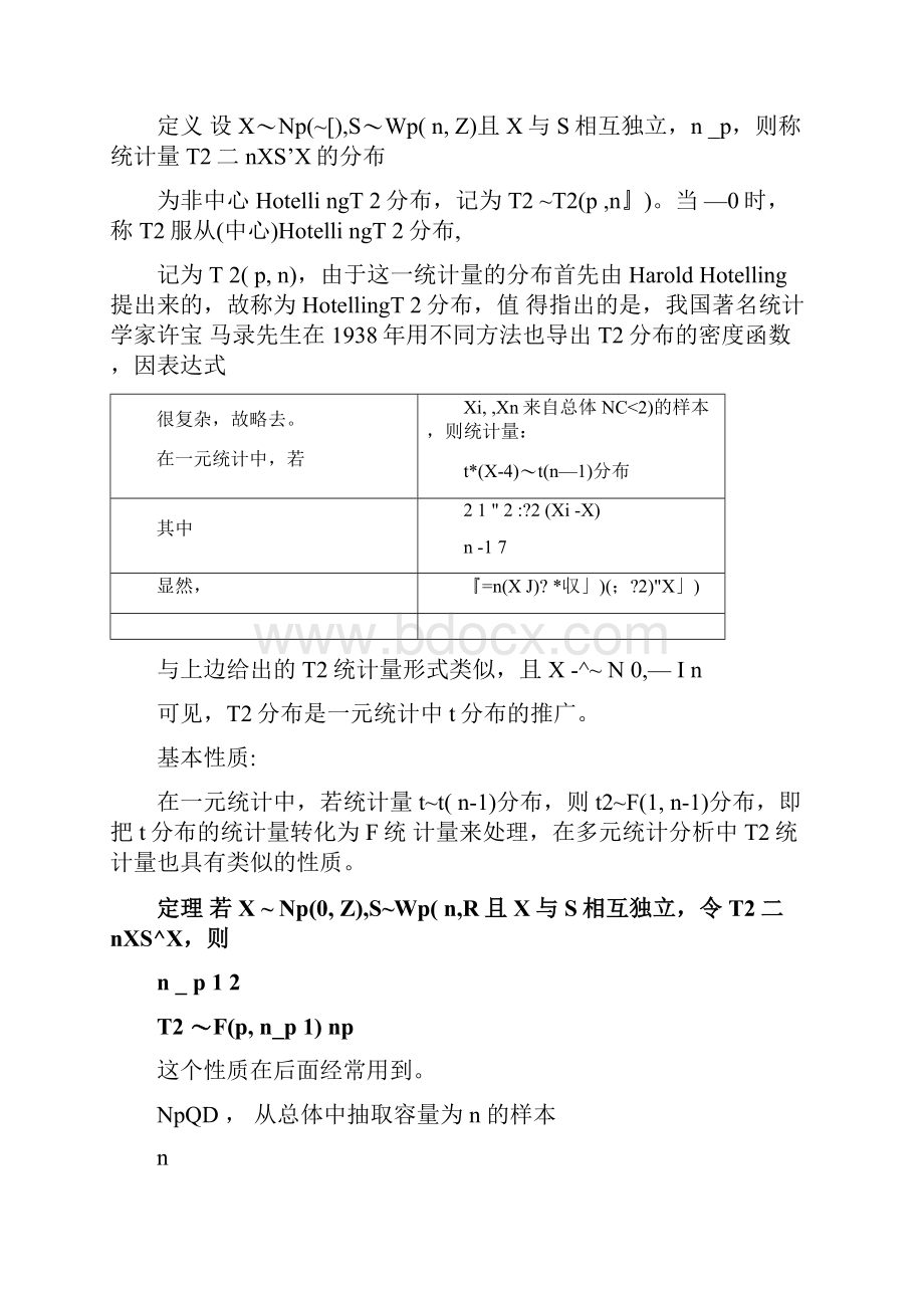 多元正态总体均值向量和协差阵的假设检验Word文档格式.docx_第2页