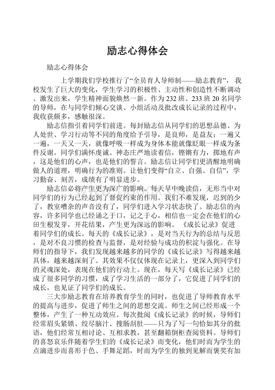 励志心得体会文档格式.docx