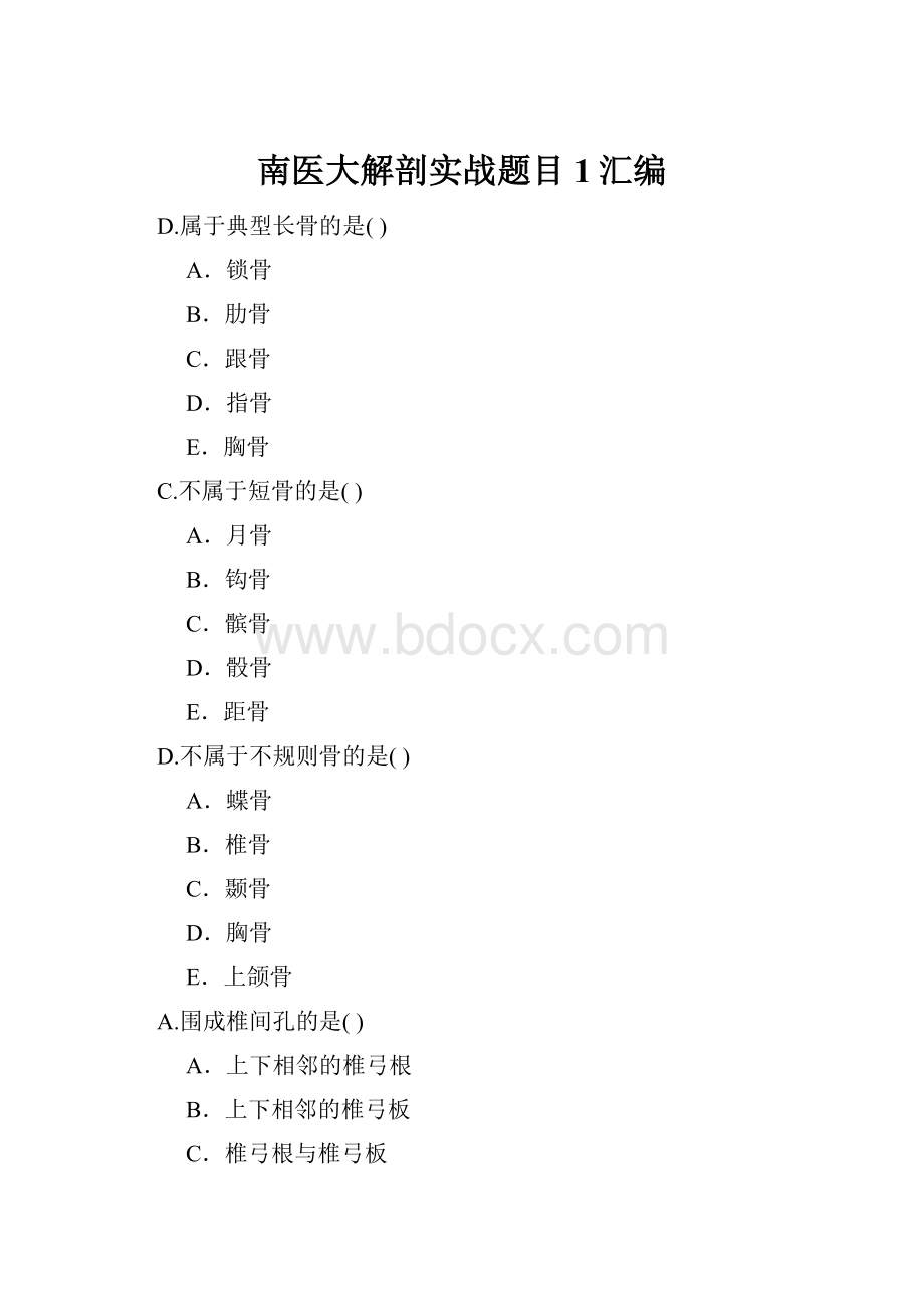 南医大解剖实战题目1汇编.docx_第1页