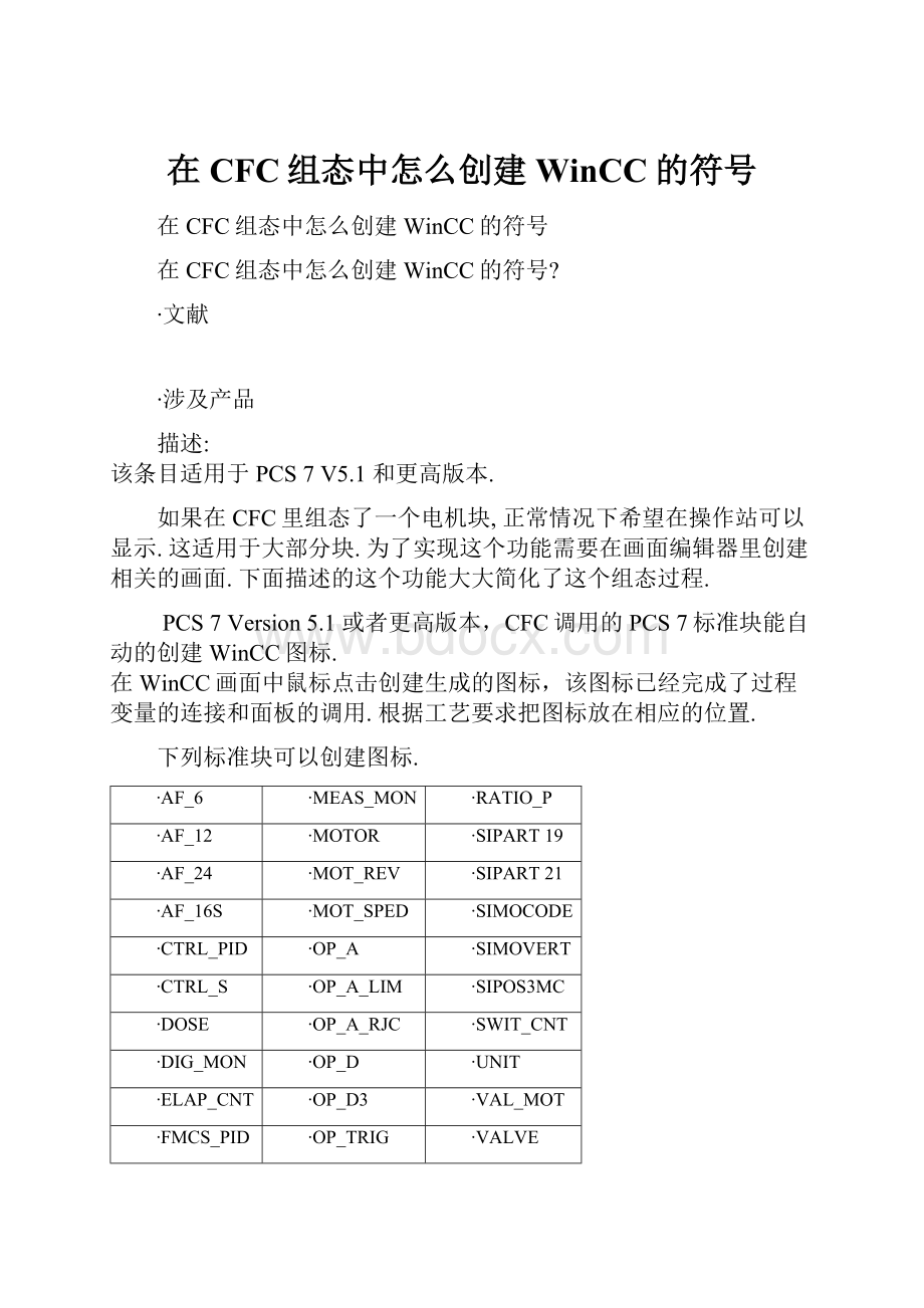 在CFC组态中怎么创建WinCC的符号.docx_第1页