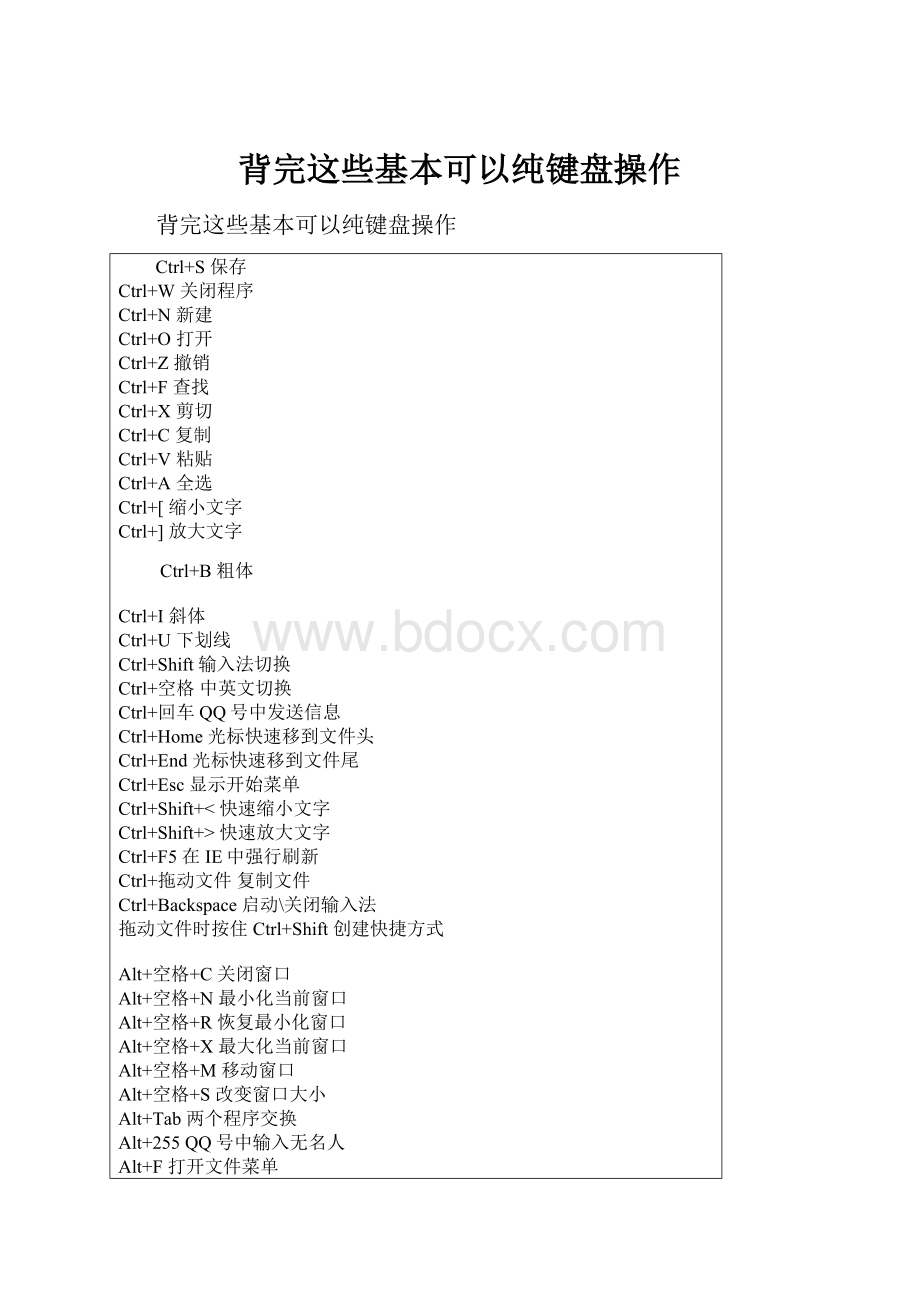 背完这些基本可以纯键盘操作Word格式文档下载.docx_第1页