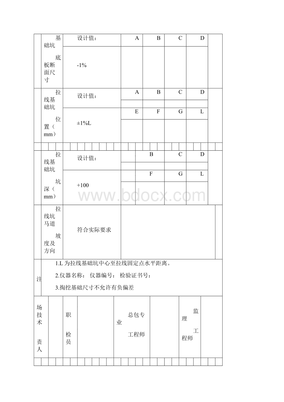 GB50173电气装置安装工程66kV及以下架空电力线路施工及验收规范方案D类表格Word文件下载.docx_第3页