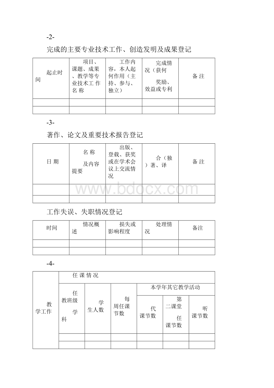 专业技术人员年度考核登记表格.docx_第3页