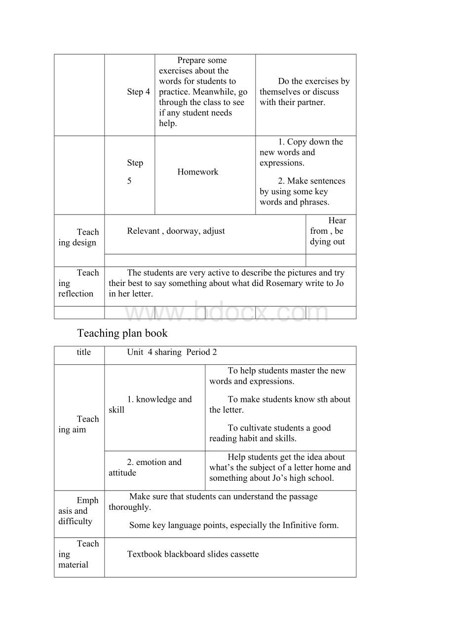 高二英语选修7 Unit4教案2Word下载.docx_第2页