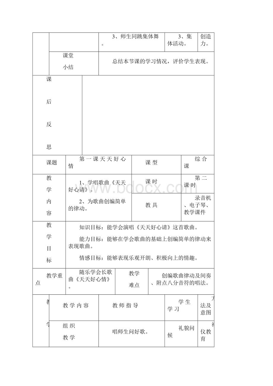 湘教版小学二年级下册音乐全册教案.docx_第3页