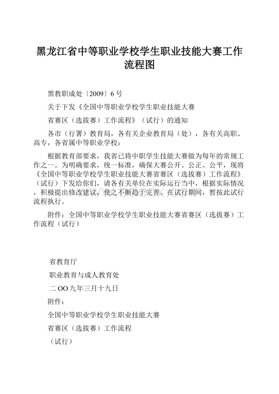 黑龙江省中等职业学校学生职业技能大赛工作流程图.docx