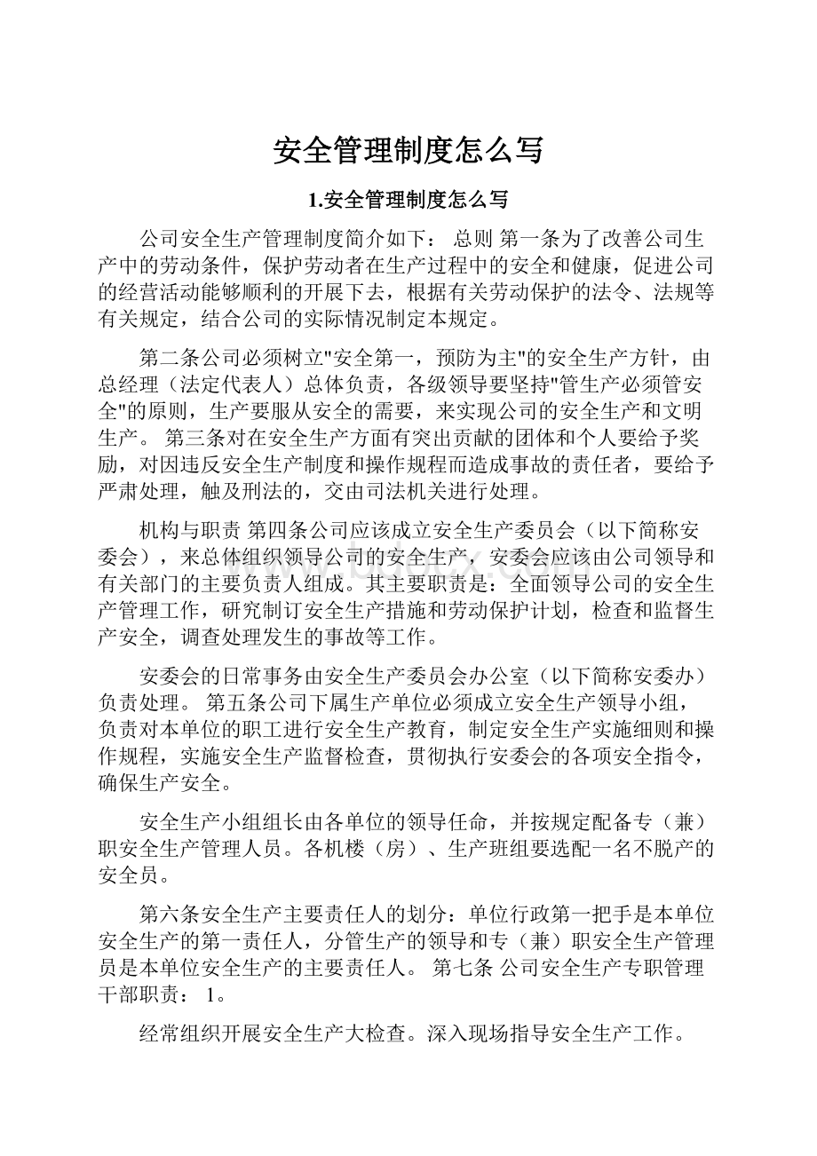 安全管理制度怎么写Word格式.docx_第1页