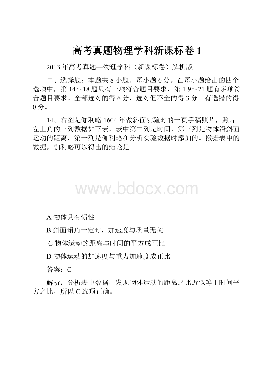 高考真题物理学科新课标卷1.docx_第1页