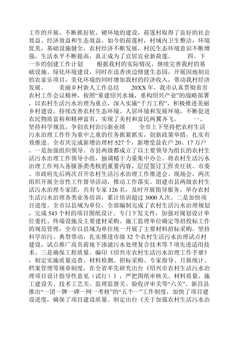 美丽乡村新人工作总结.docx_第3页