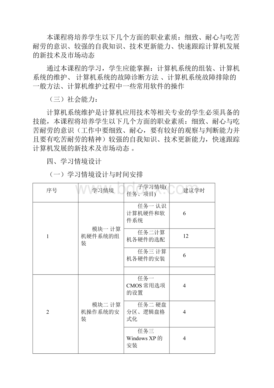 计算机系统维护课程标准Word格式.docx_第2页