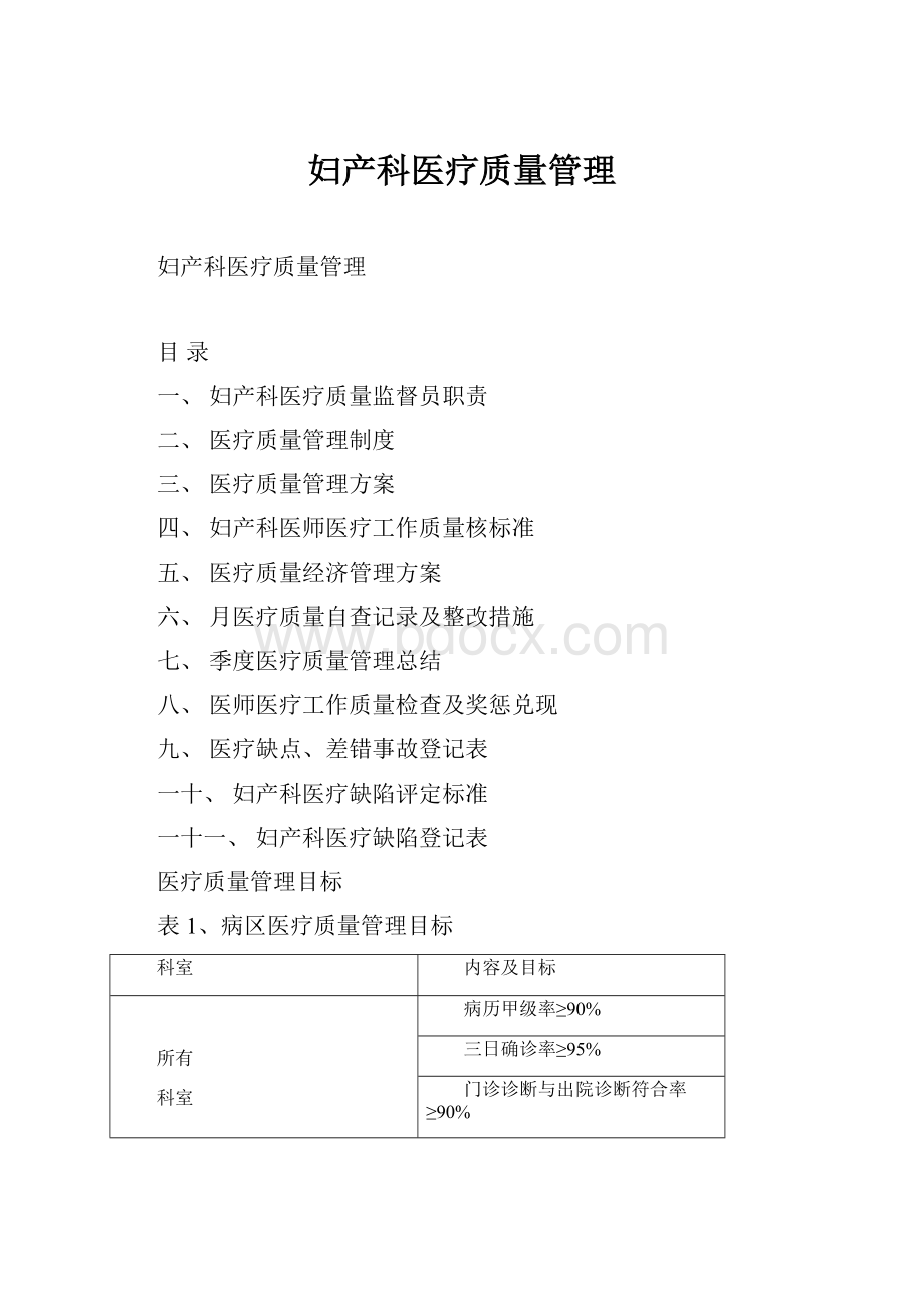 妇产科医疗质量管理Word格式.docx