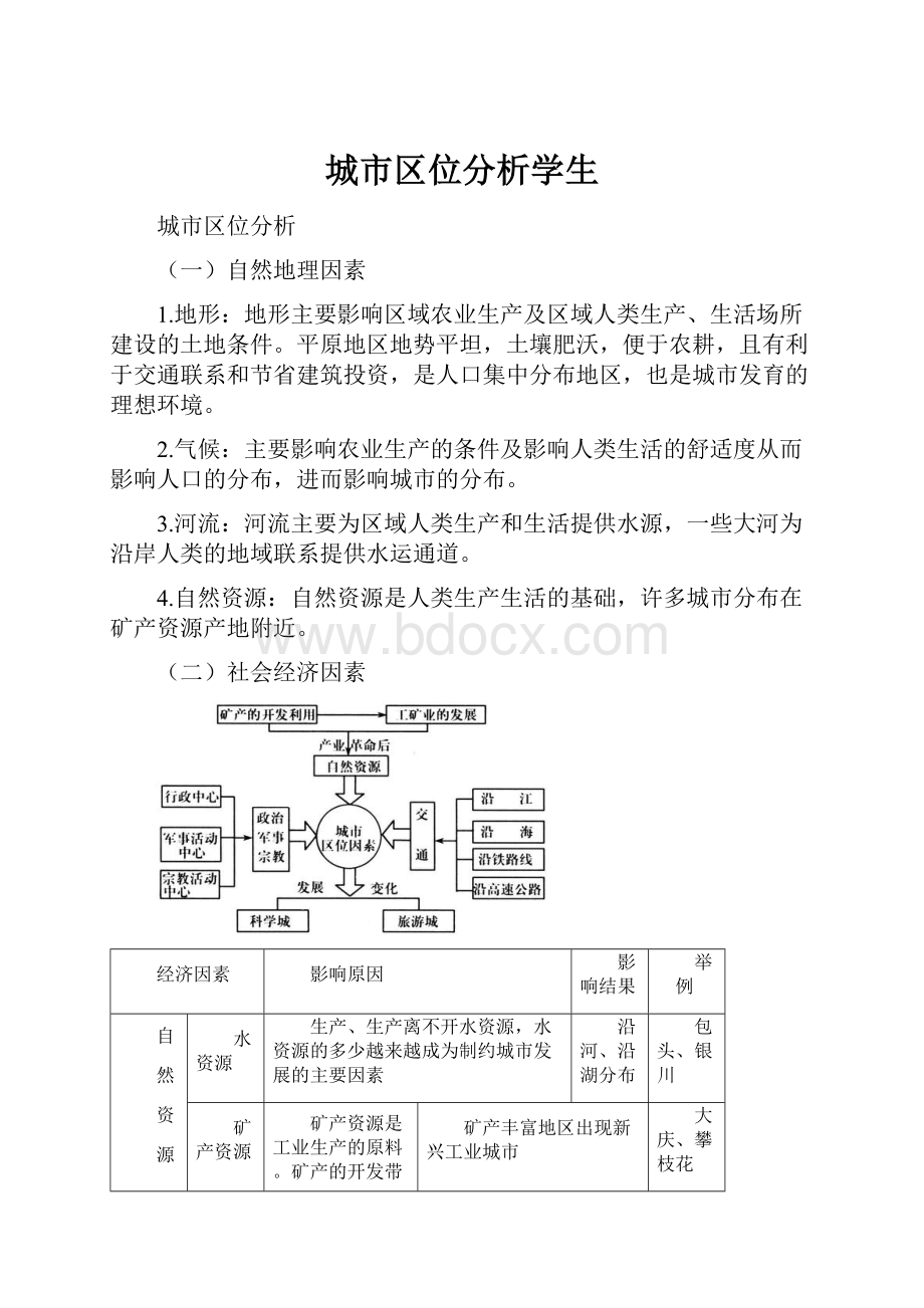 城市区位分析学生.docx