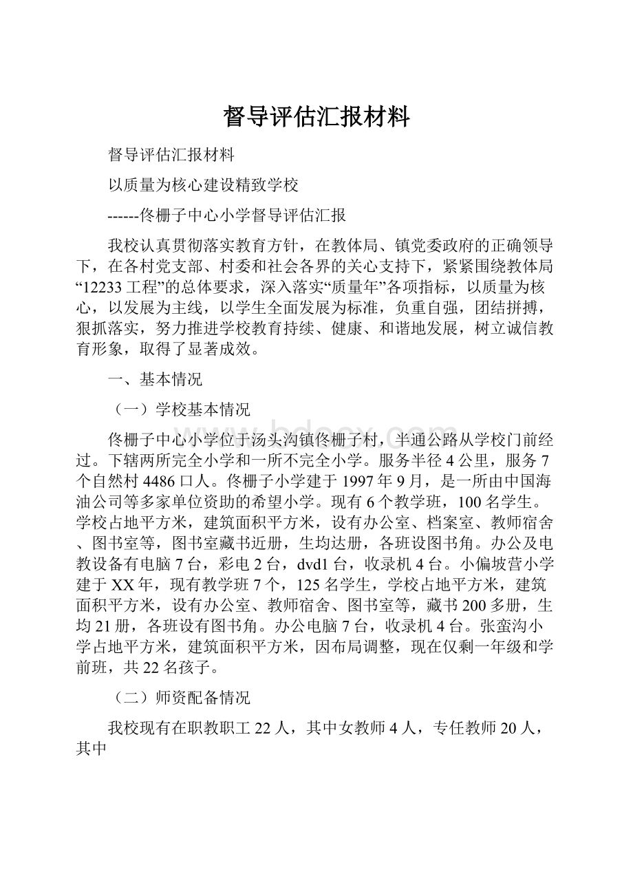 督导评估汇报材料Word下载.docx