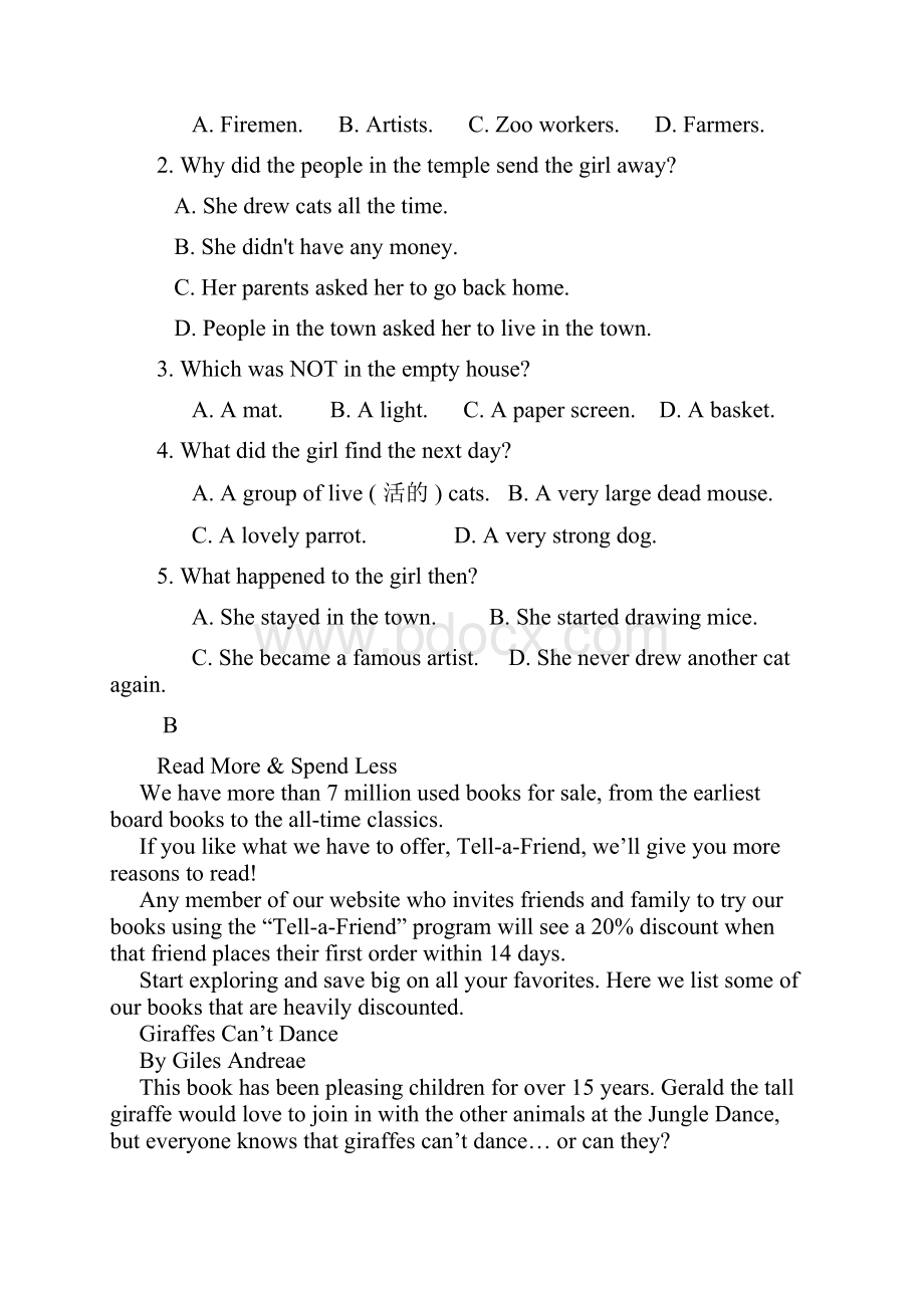 河南省周口中英文学校学年高一英语上学期全科竞赛试题含答案.docx_第2页