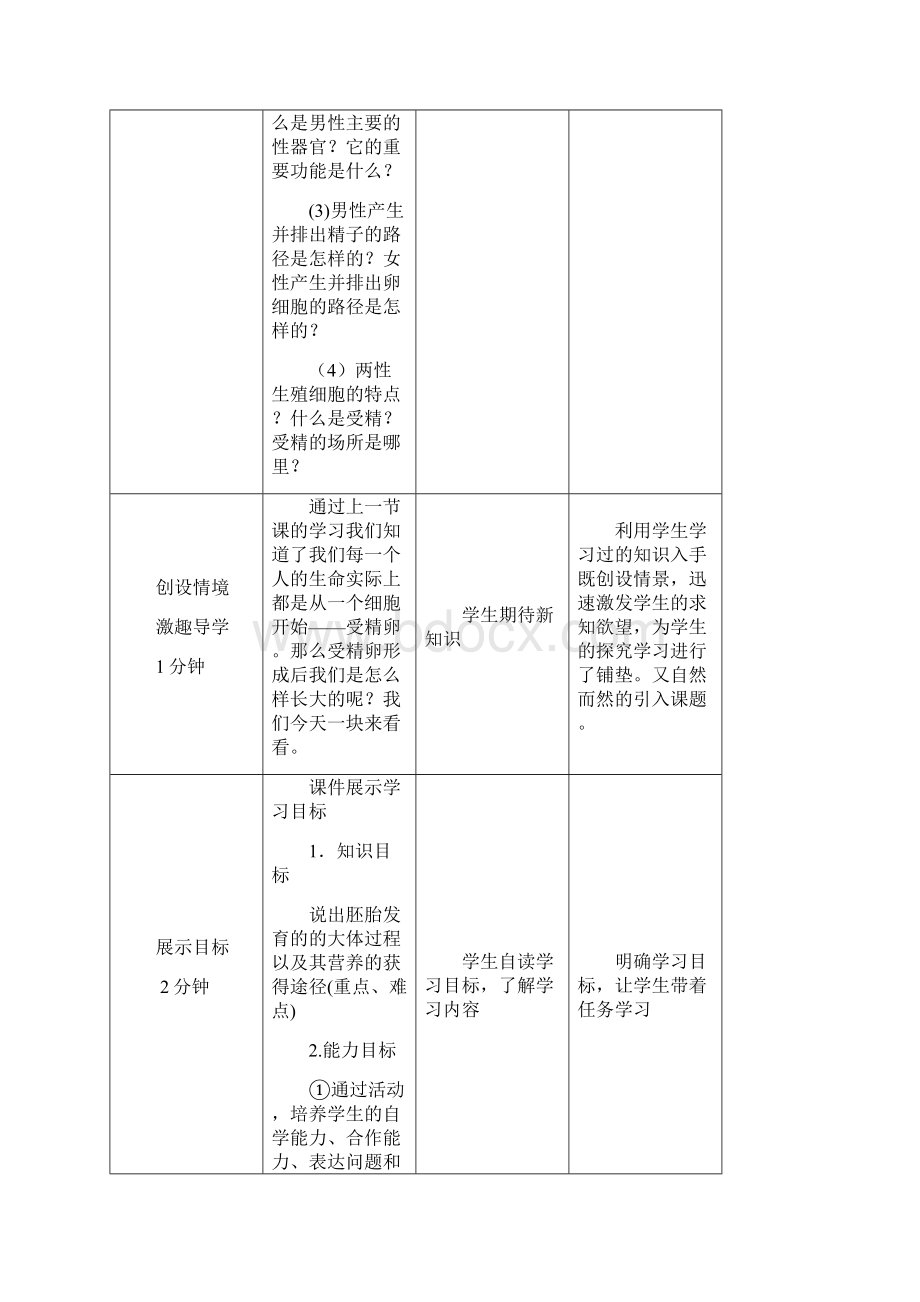 济南初中生物八年级上册《3第1节 婴儿的诞生》word教案 13Word文件下载.docx_第3页