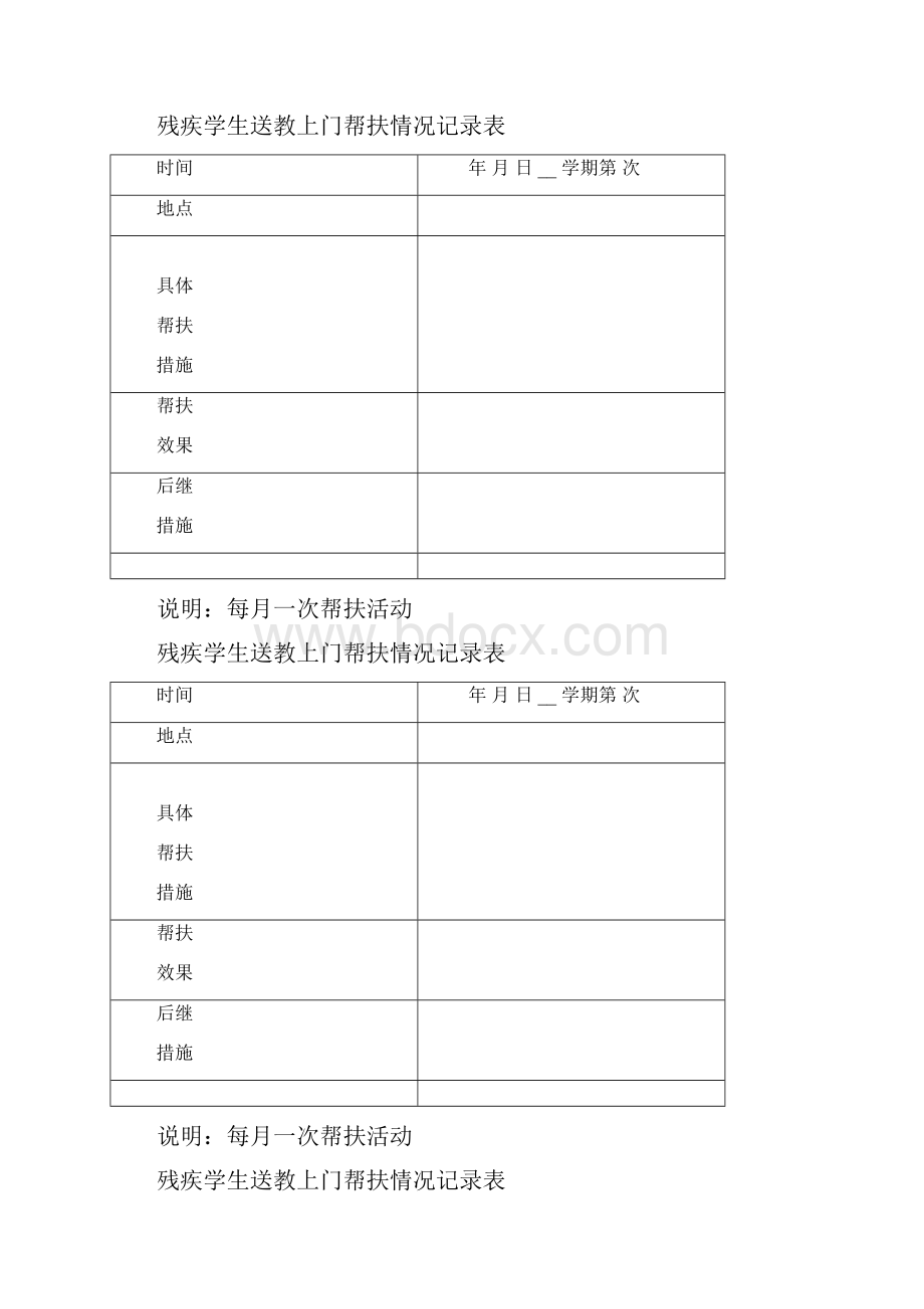 残疾学生送教上门帮扶工作记录表.docx_第2页