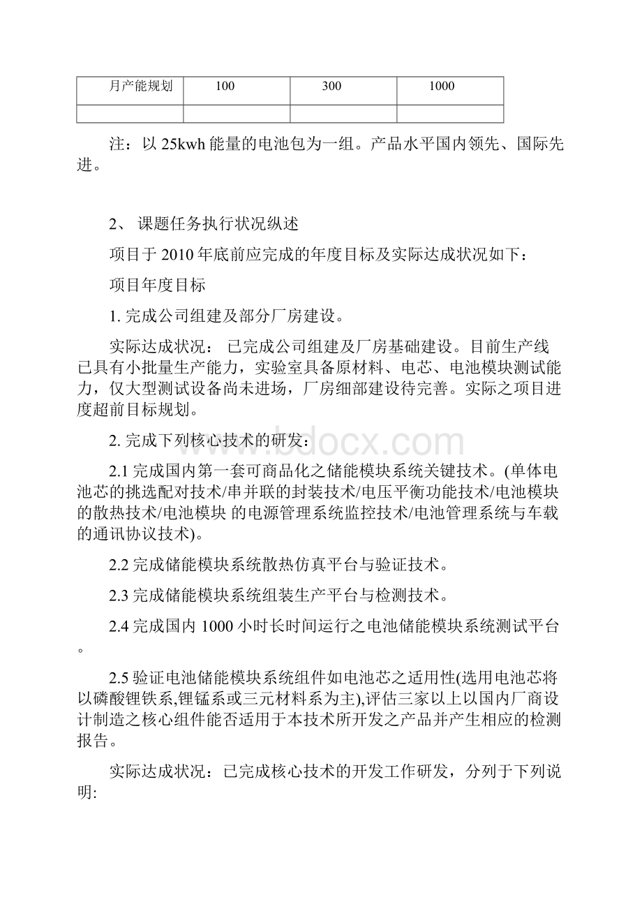 电动汽车锂离子动力电池产业化总结报告书Word文档格式.docx_第2页