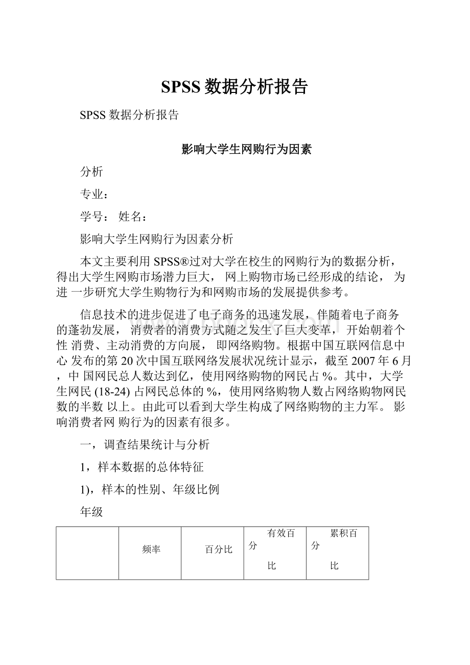 SPSS数据分析报告.docx