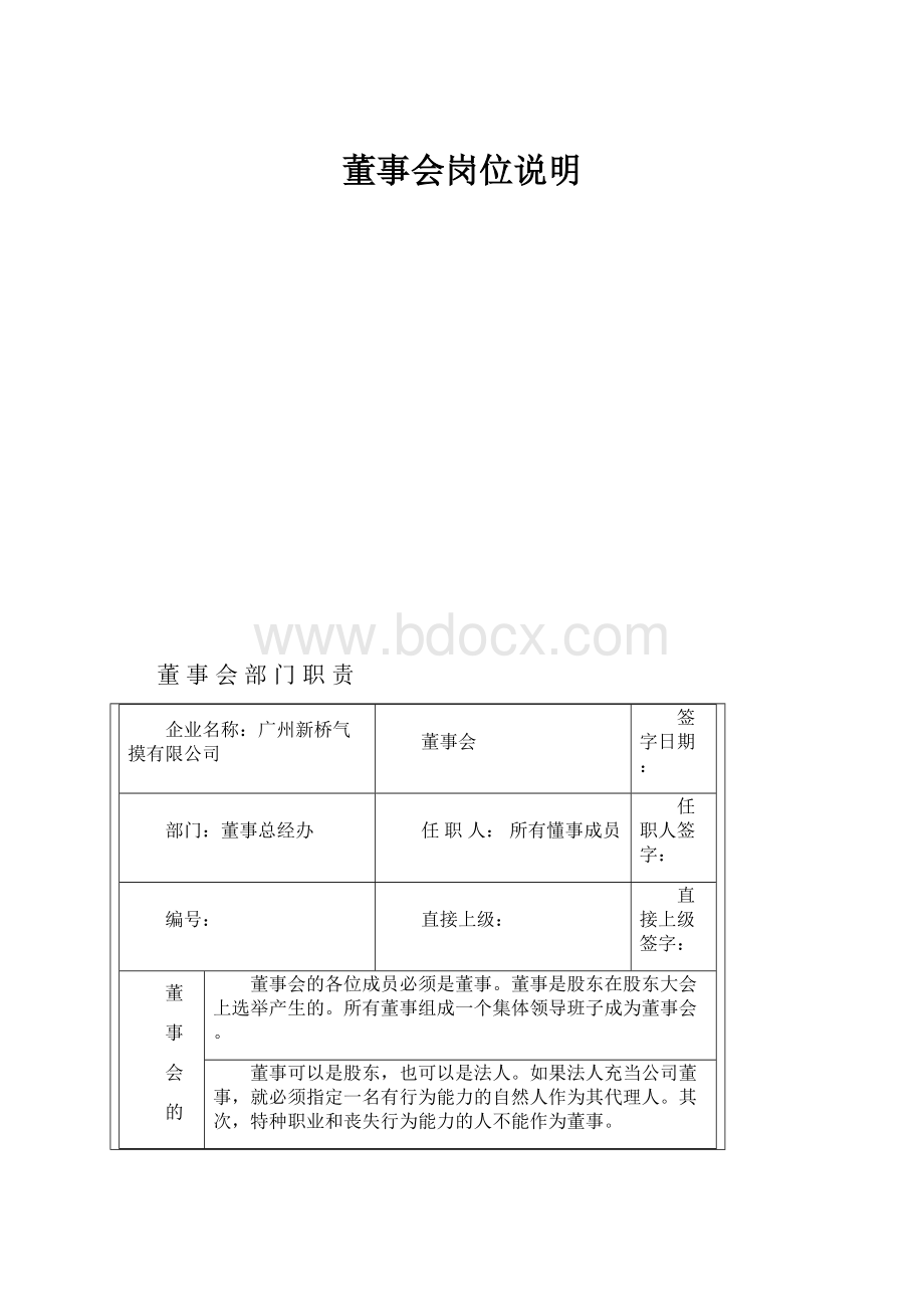 董事会岗位说明.docx_第1页