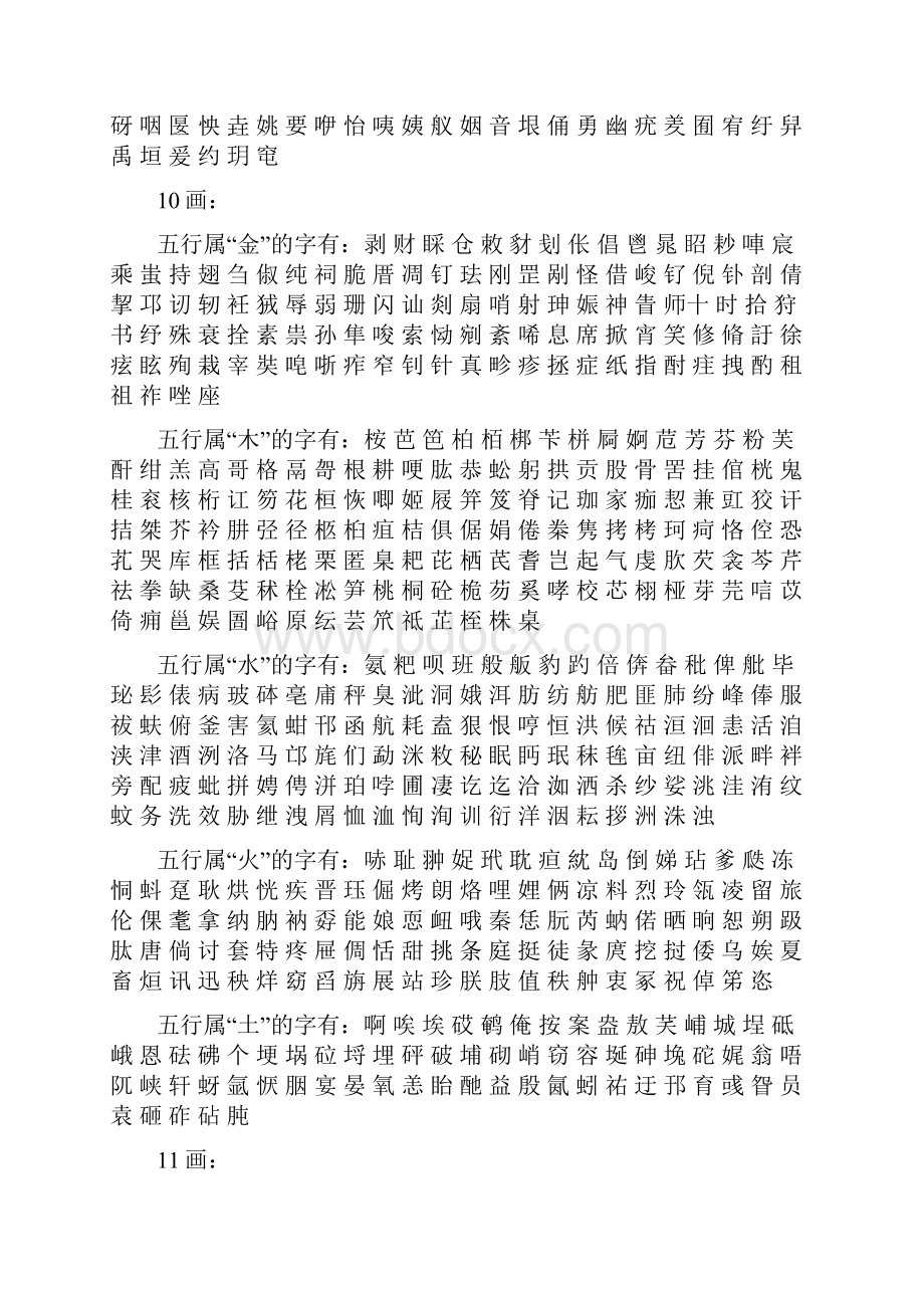 起名五行小字典姓名笔画五行总汇.docx_第3页