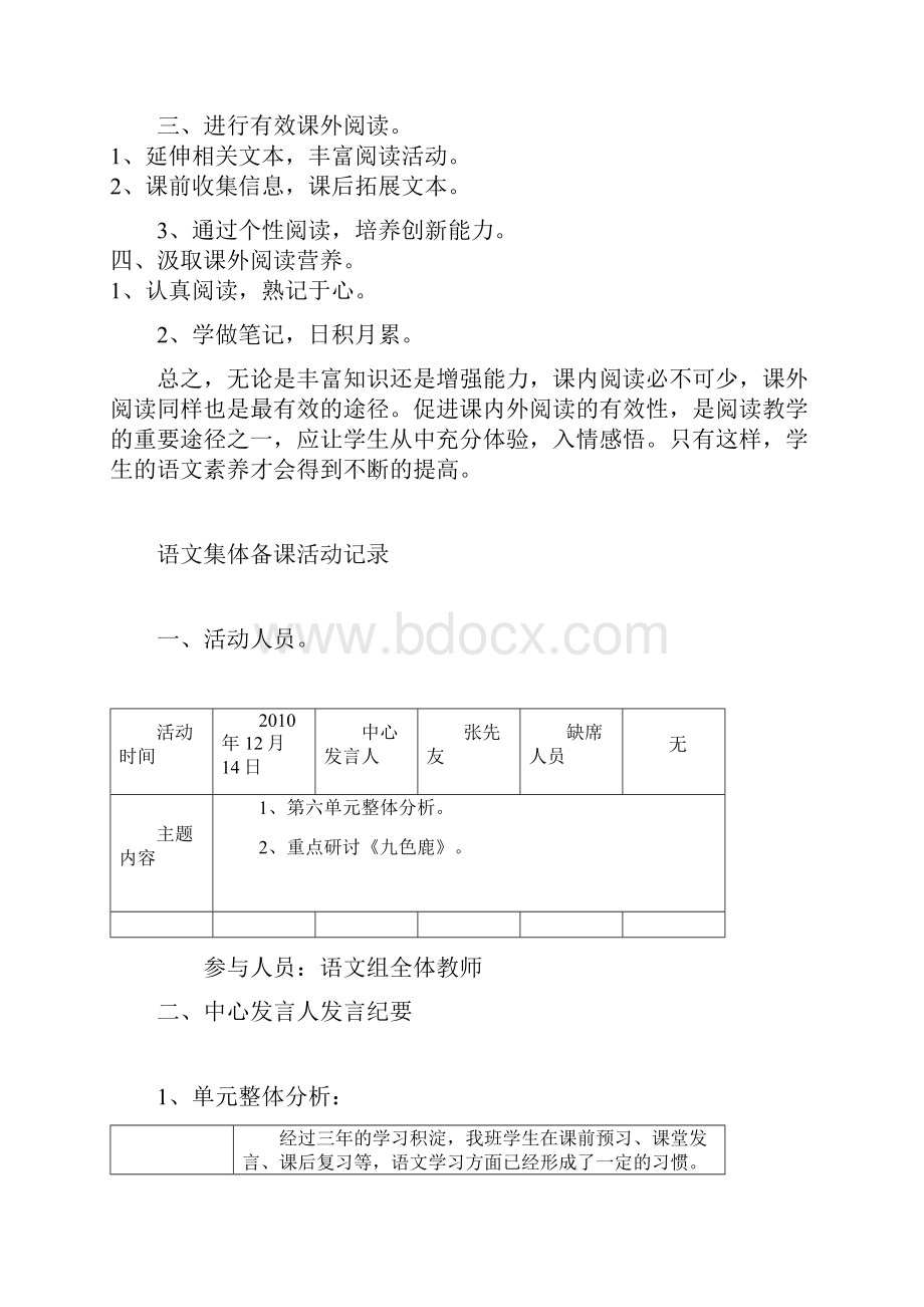 小学语文集体备课活动记录Word下载.docx_第2页