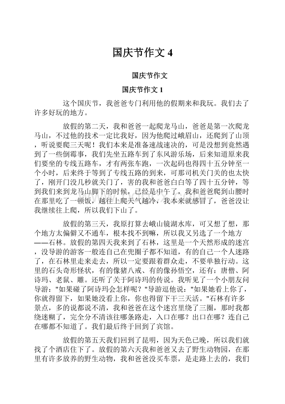 国庆节作文4Word文档格式.docx