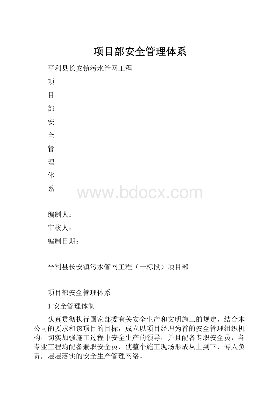 项目部安全管理体系.docx