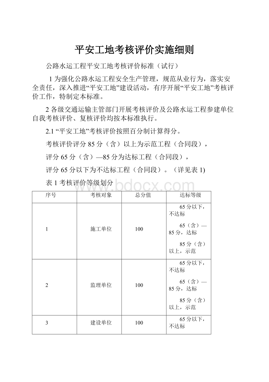 平安工地考核评价实施细则.docx