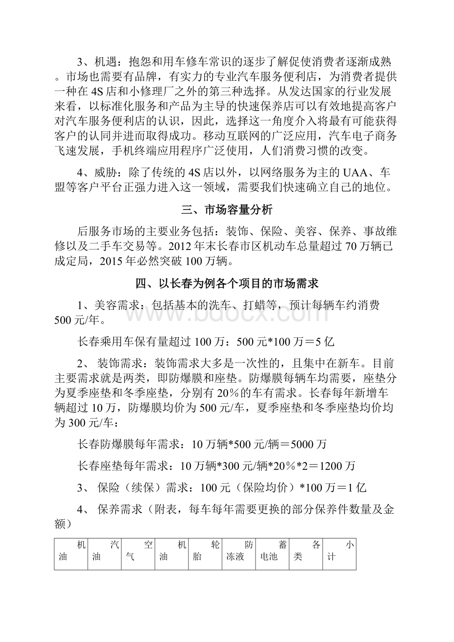 品牌连锁汽车服务销售店O2O电商项目商业计划书Word文件下载.docx_第3页